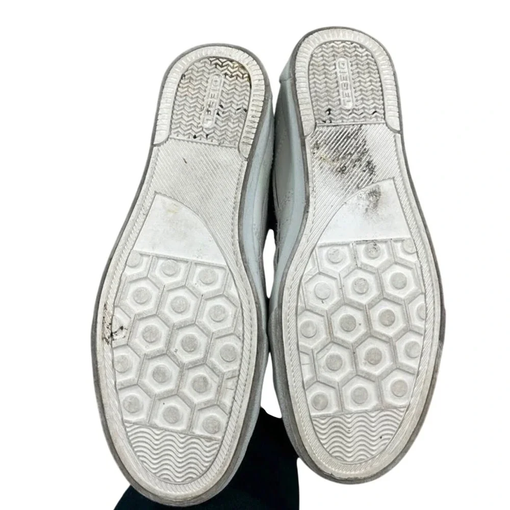 Diesel D-String Plus White Leather High Top Sneakers Mens 8 Y01169 P0878‎ T1003